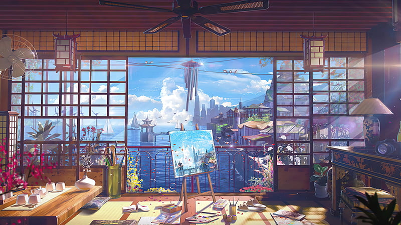 Anime Room and Background, Aesthetic Anime Room, HD wallpaper