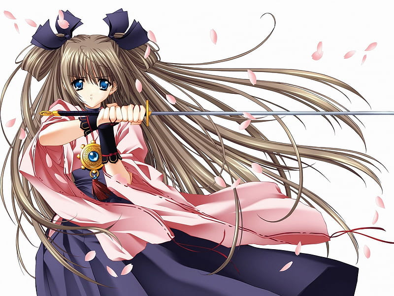 Anime samurai girl dress sword long hair, female samurai anime HD wallpaper  | Pxfuel