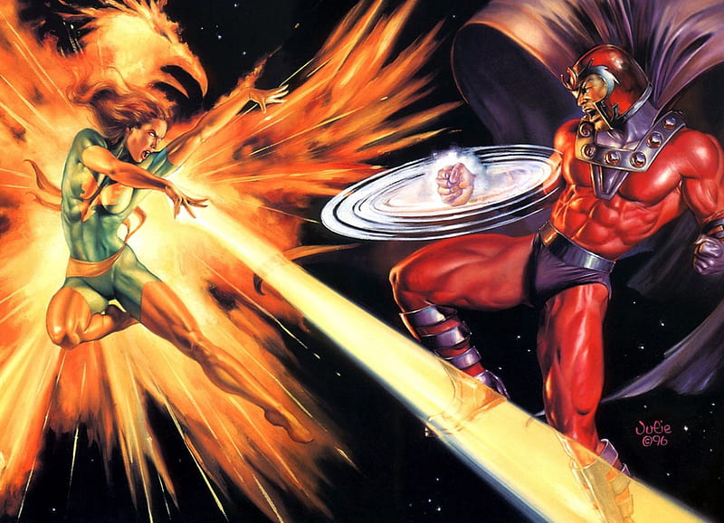 Phoenix VS Magneto, Comics, Superheroes, Magneto, Phoenix, X-Men, Marvel, HD wallpaper