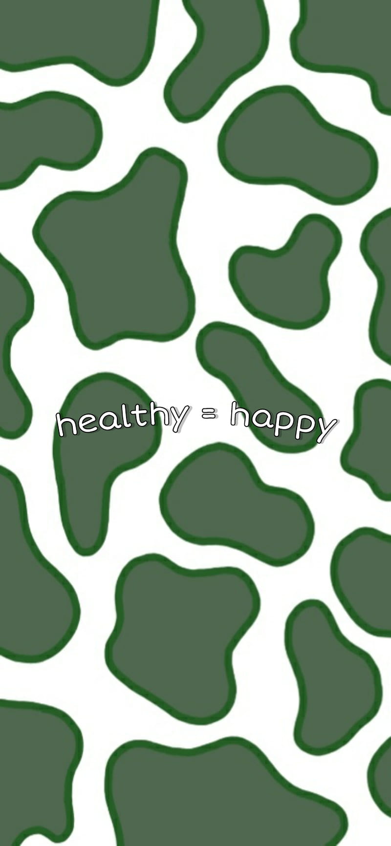 Healthy = Happy, cow print, green, HD phone wallpaper