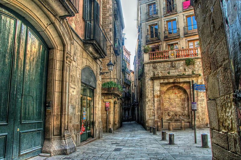 Barcelona (Spain), Streets, city, cities, Spain, Barcelona, Street, HD wallpaper