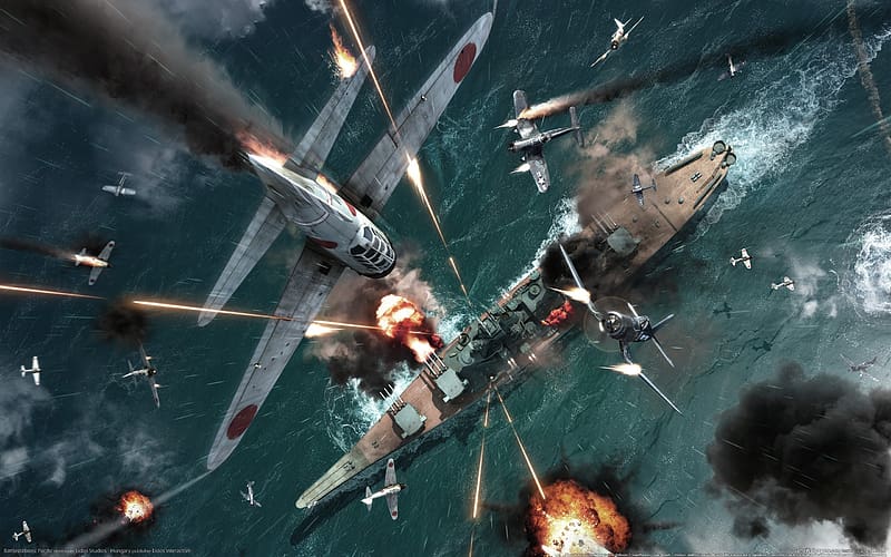Japan, Battle, Military, Video Game, Naval, Battlestations: Pacific, HD wallpaper