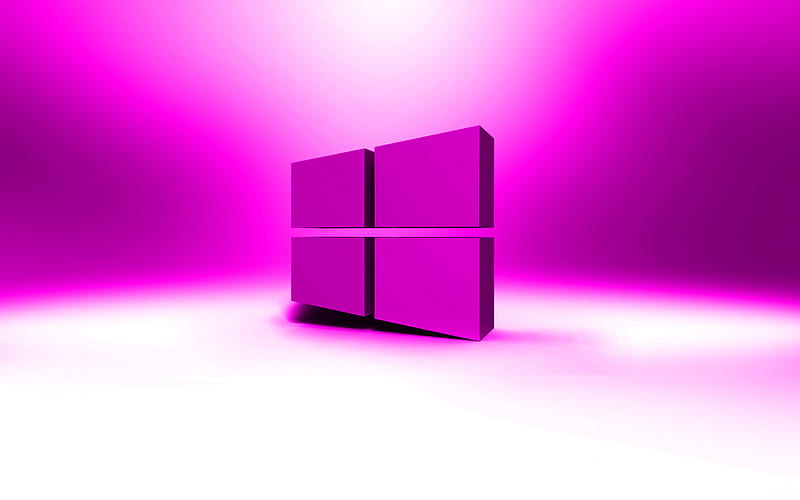 Windows 10 purple logo, creative, OS, purple abstract background, Windows 10 3D logo, brands, Windows 10 logo, artwork, Windows 10, HD wallpaper