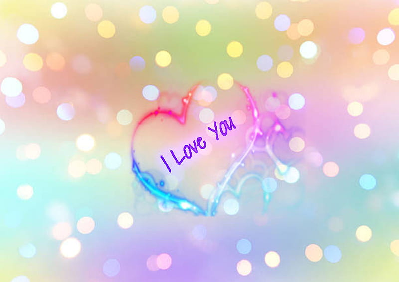 I Love You, friendship, heart, lover, pastel, purple, romance, HD wallpaper
