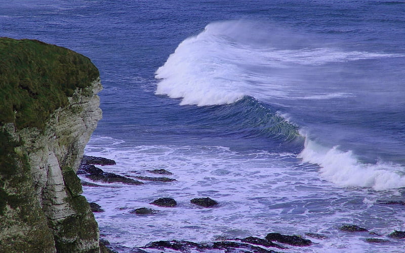 blue ocean waves, wet, ocean, waves, sea, beach, graphy, water, beauty, nature, HD wallpaper