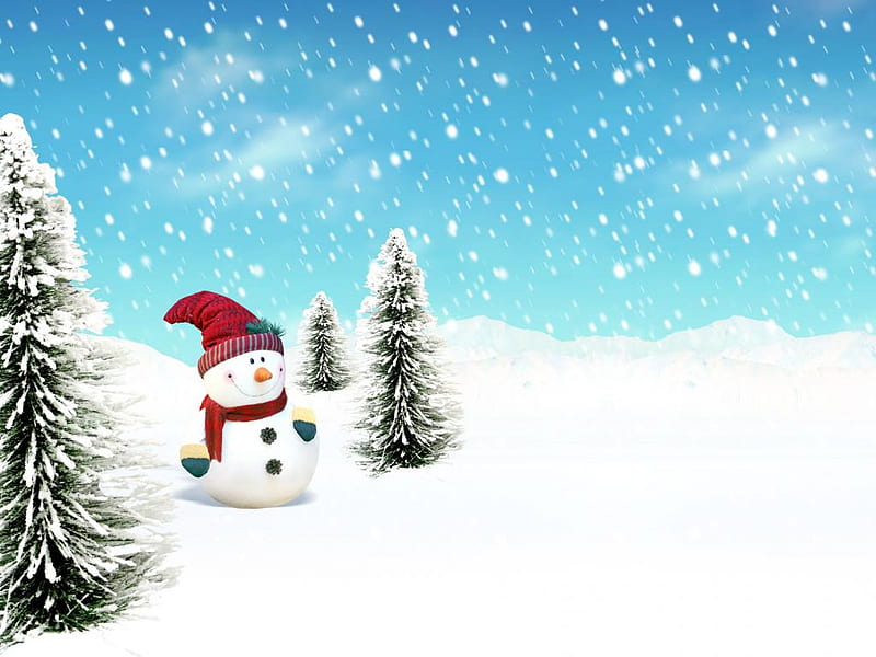 Sweet snowman, tree, snowman, holiday, christmas, HD wallpaper | Peakpx