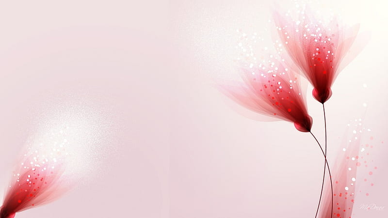 Flowers Shine, sprinkles, flowers, abstract, dazzle, pink, glisten, light, HD wallpaper