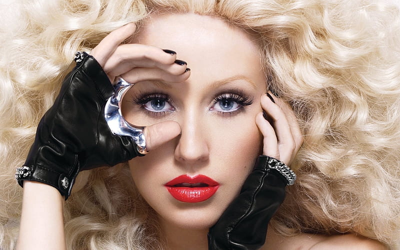 1920x1080px 1080p Free Download Christina Aguilera Blondie Blue Eyes Pop Music Red Lips