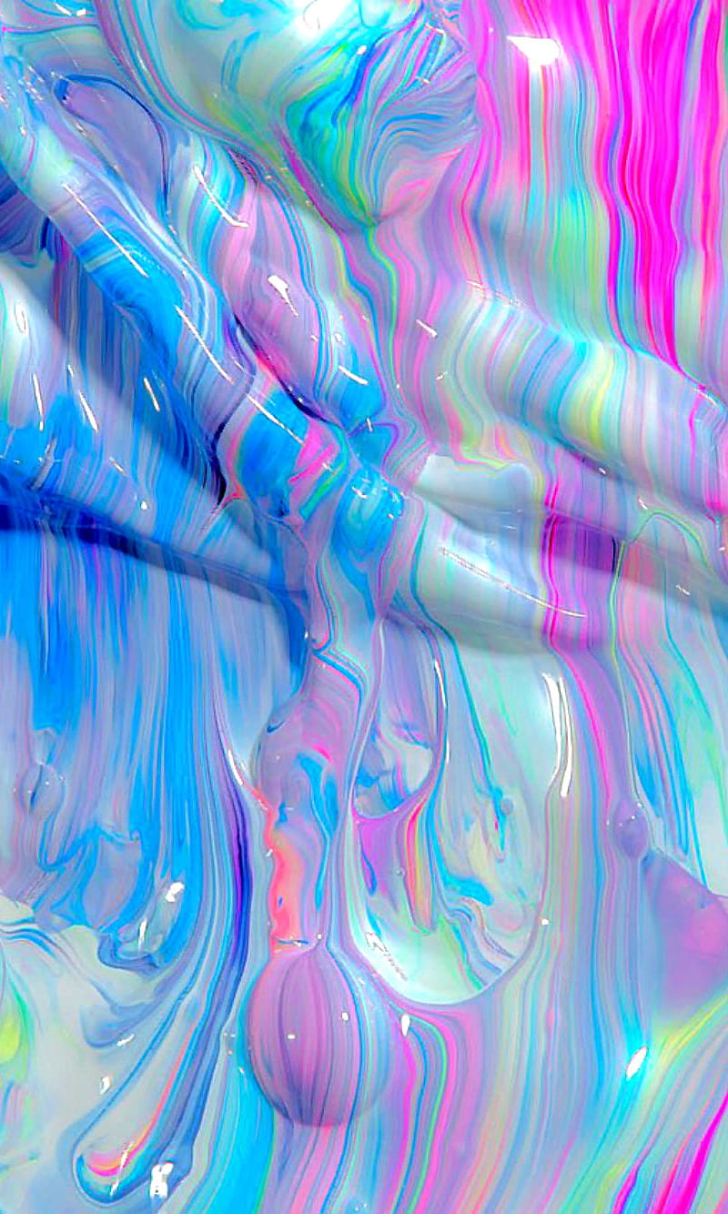 Mixed Paint, art, blue, colorful, colors, green, pink, purple, white, HD phone wallpaper
