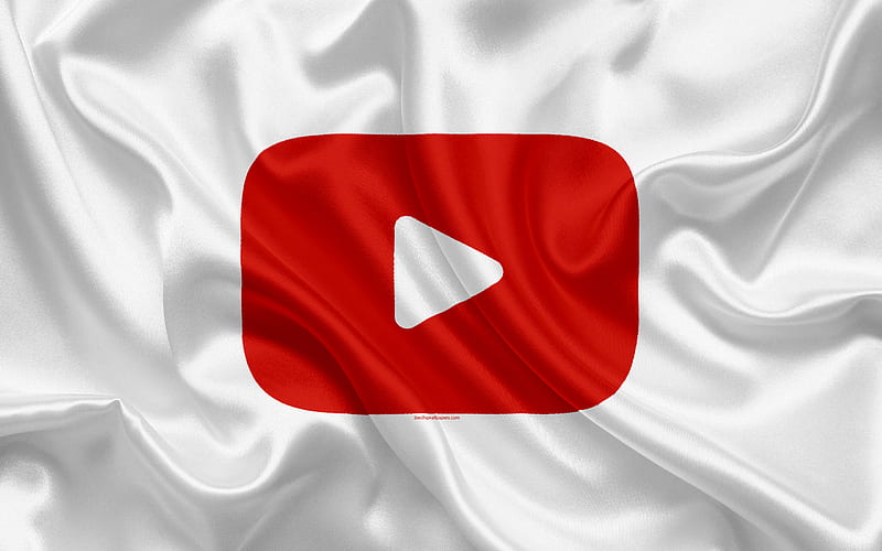 Youtube, emblem, video hosting, Youtube logo, silk texture, HD wallpaper