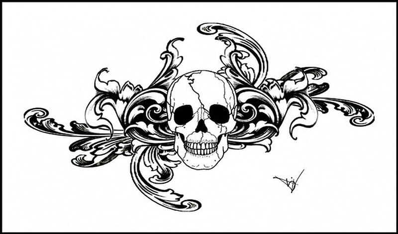 Gothic tattoo, tattoos, art, mistic abstract, goth, fallen, fantasy, gothic dark, HD wallpaper