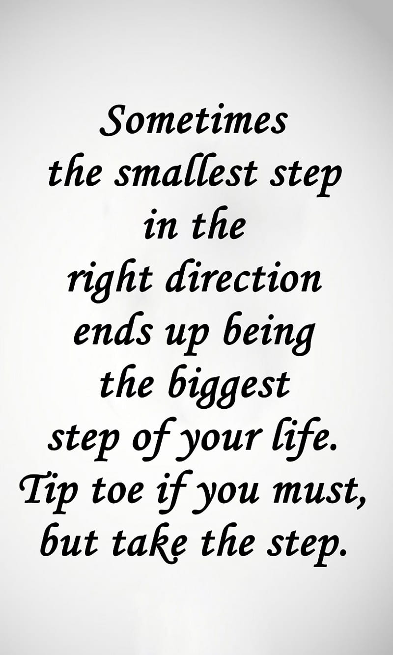 smallest step, direction, life, new, quote, saying, HD phone wallpaper