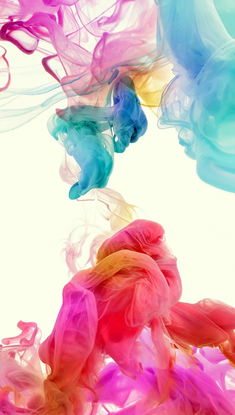 colours smoke, colour, color, phone, ink, pink, white, HD phone wallpaper