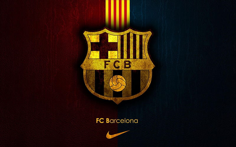 Barcelona, FCB, football, emblem Barcelona, football club, HD wallpaper
