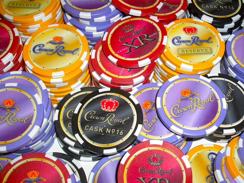 Crown Royal Chips, gambling, colours, crown royal, poker chips, HD wallpaper