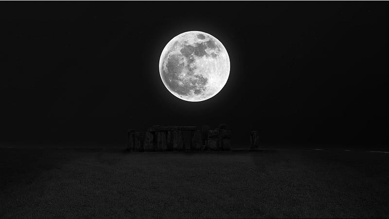 Stonehenge Moon Night Darkness, HD wallpaper