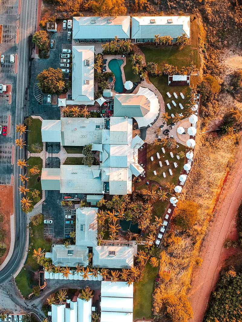 Mangrove Hotel, australia, broome, drone, drone shot, earth, landscape, luxurious hotel, travel, HD phone wallpaper