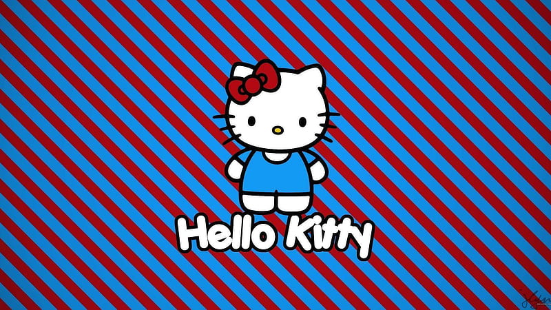 Hello Kitty đội nơ đỏ trên nền sọc màu đỏ xanh: Hãy tưởng tượng cô mèo Hello Kitty với bộ trang phục đáng yêu nhất của cô ấy, đội nơ đỏ trên nền sọc màu đỏ xanh. Với phong cách thời trang đầy màu sắc này, bức ảnh này chắc chắn sẽ khiến bạn cảm thấy vui vẻ và sảng khoái.