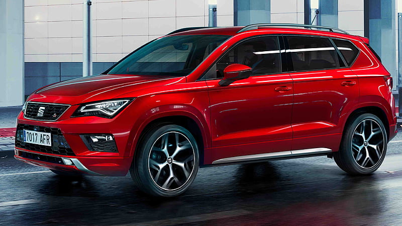Seat Ateca FR, 2018 red crossover, Spanish cars, red Ateca, Seat, HD wallpaper