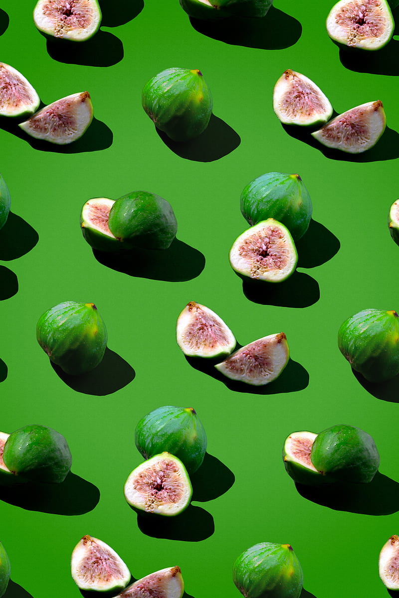 fig, fruit, berry, pattern, green, HD phone wallpaper