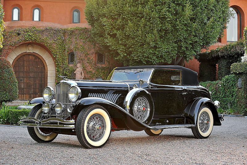 1933 Duesenberg Model J, 33, duesenberg, model, black, elegant, antique, torpedo, victoria, car, convertible, j, classic, 1933, luxury, vintage, HD wallpaper