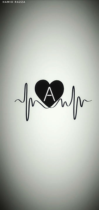 A letter heart, a letter, black, hamid razza, life, lovely, HD mobile wallpaper