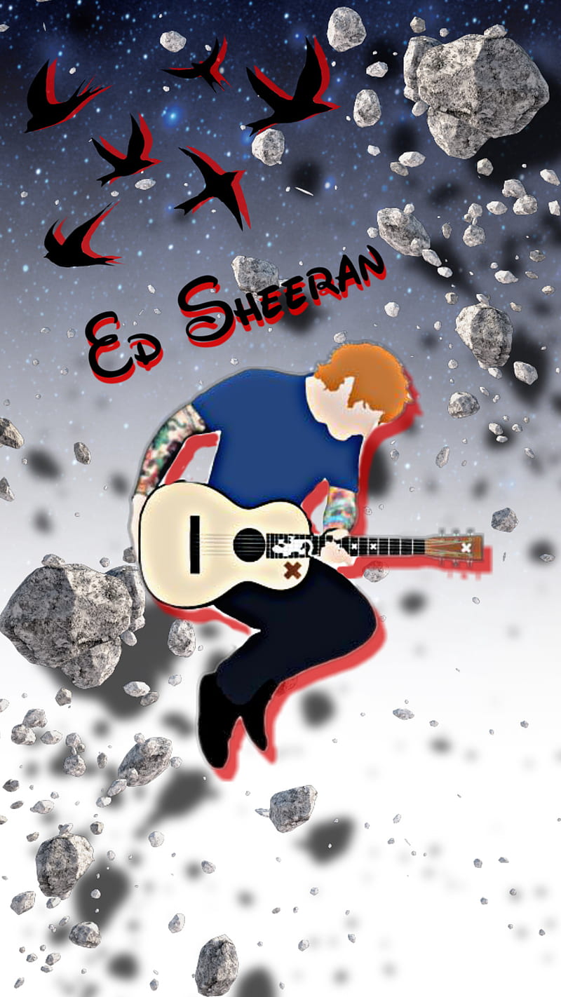 Ed Sheeran, birds, butterflies, HD phone wallpaper