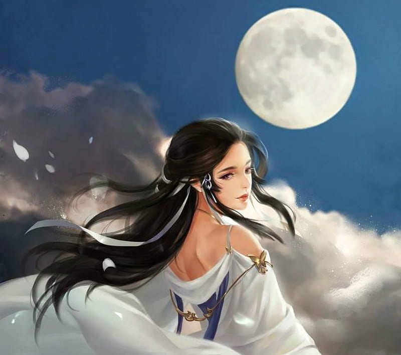 character concept art of a goth anime moon goddess | | | Stable Diffusion |  OpenArt