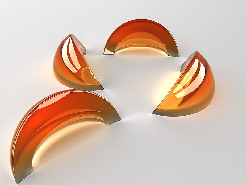 Orange Slices, glass, pieces, segments, orange, HD wallpaper