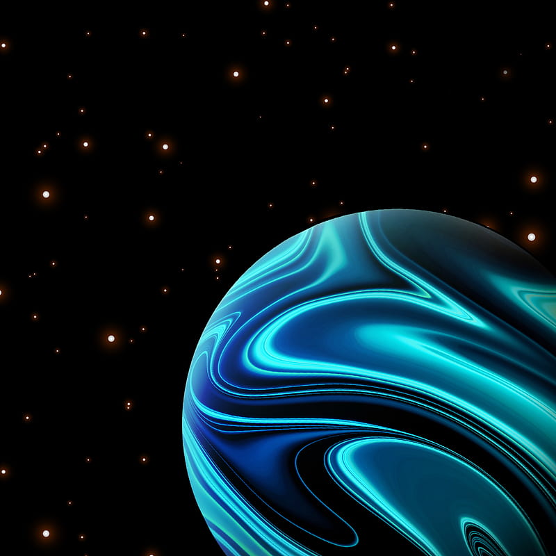 big blue planet space, astronomy, cosmos, exploration, galaxy, orbit, planets, stars, surreal, universe, HD phone wallpaper