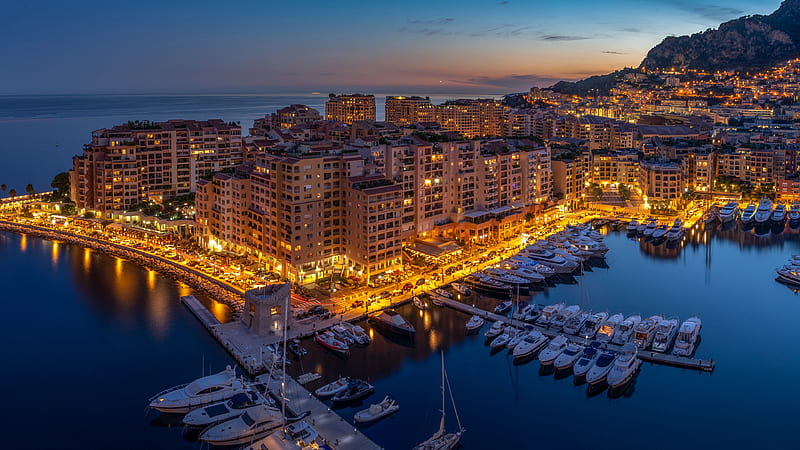 Boats On Body Of Water And Lightning Buildings Monaco Monte Carlo Travel, HD wallpaper