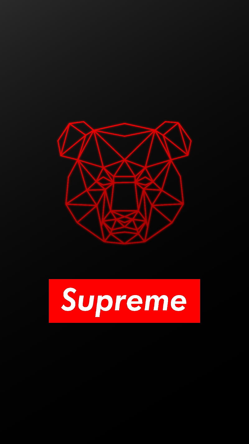 Download Epic Red Supreme With Panda Wallpaper