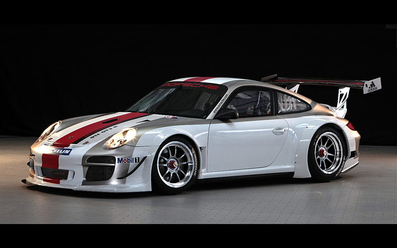 Porsche-911-GT3-R, white, wing, stripe, porsche, HD wallpaper