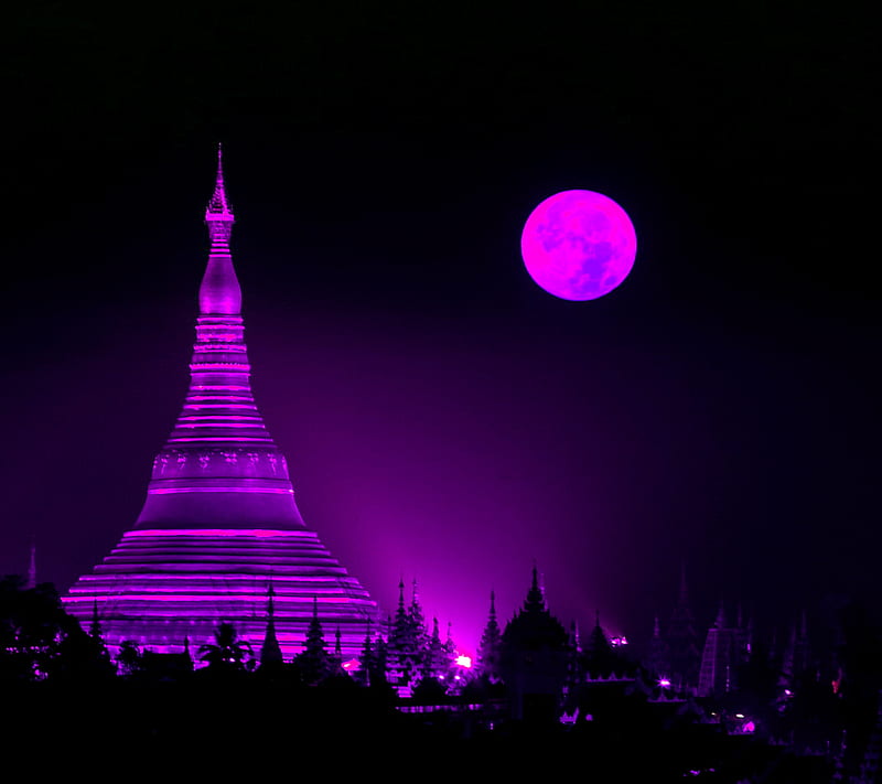 Purple Moonlight, HD wallpaper Purple Moonlight, HD wallpaper