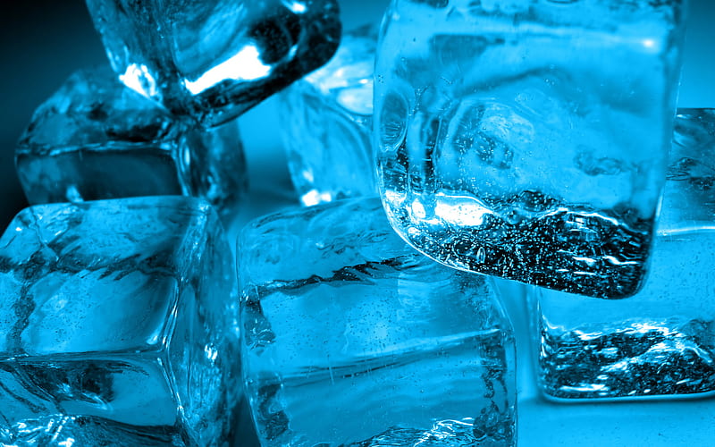 Blue ice, 3d, cool, macro, ice, abstract, blue, cold, HD wallpaper