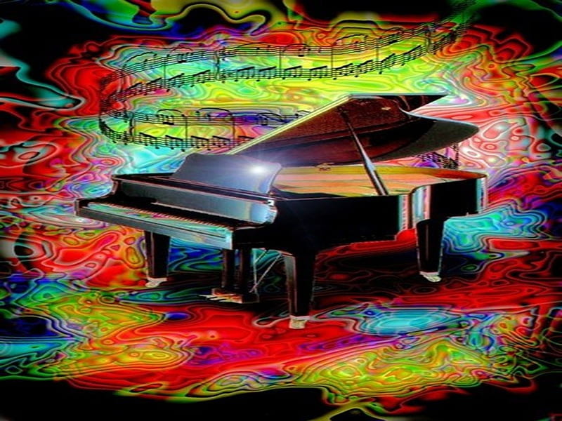 Piano, romance, music, love, melody, tunes, instrumental, coloured background, HD wallpaper