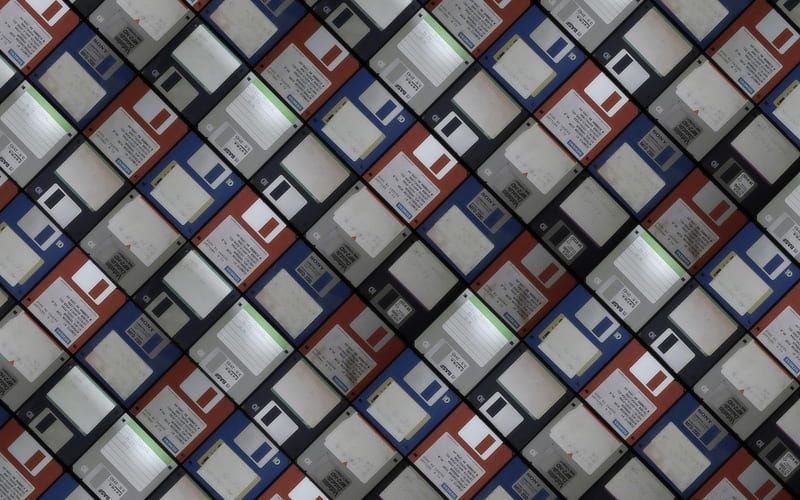old floppy disk texture, background with floppy disks, technology texture, floppy disk texture, HD wallpaper