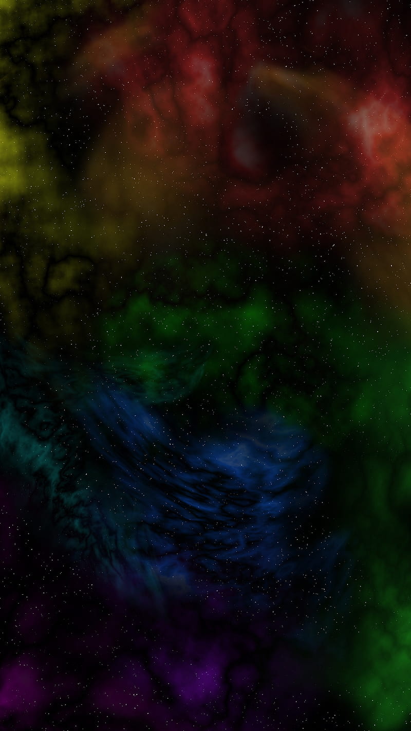 Rainbow nebulas, color, cool, fun, galaxy, multi, nebula, space, stars, HD phone wallpaper