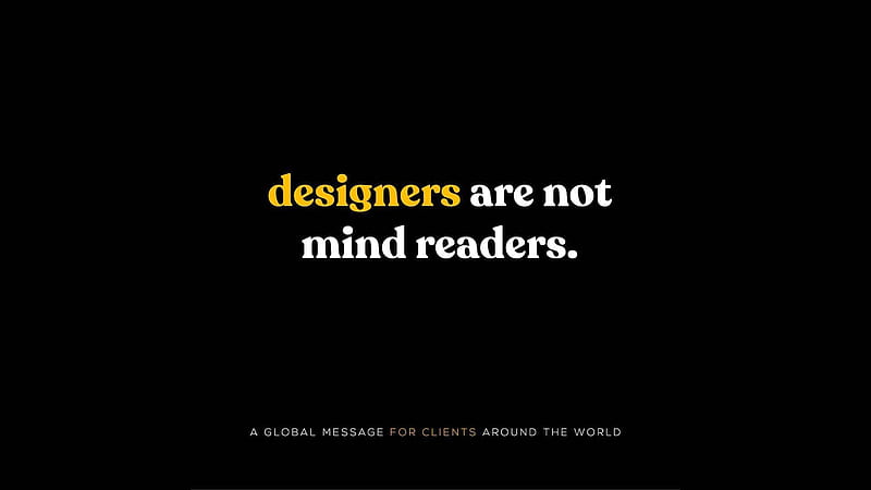 Designers Are Not Mind Readers, text, typography, black background, quotes, HD wallpaper