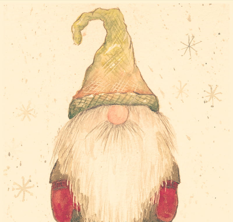 Winter Gnome, christmas, cute, elf, joy, seasons greetings, snowy, wonderland, x-mas, HD wallpaper