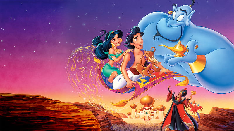 Aladdin, Aladdin (1992), Aladdin , Genie (Disney) , Princess Jasmine, HD wallpaper