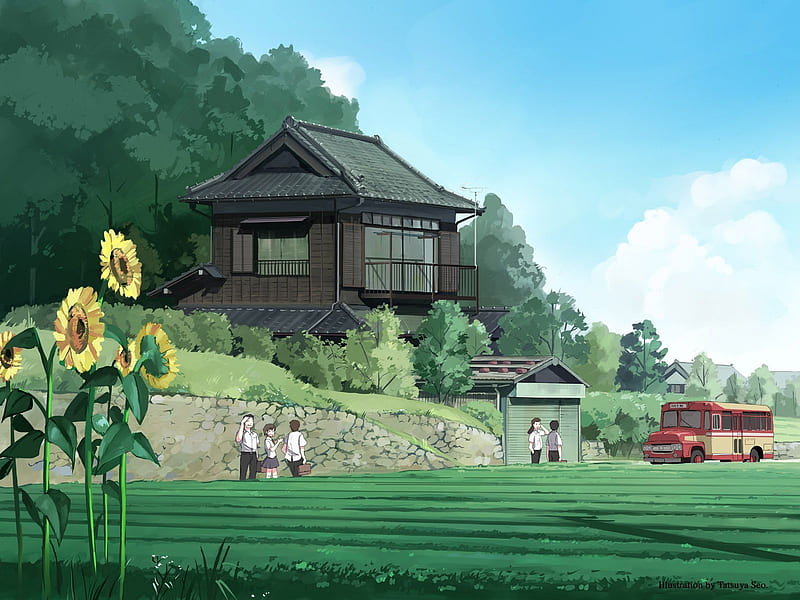 Japanese Landscape Anime, Rural Japan, HD wallpaper | Peakpx