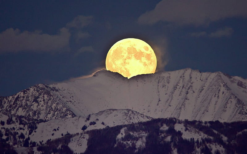 Full Moon Rising, USA, Mountains, Moon, Montana, HD wallpaper | Peakpx