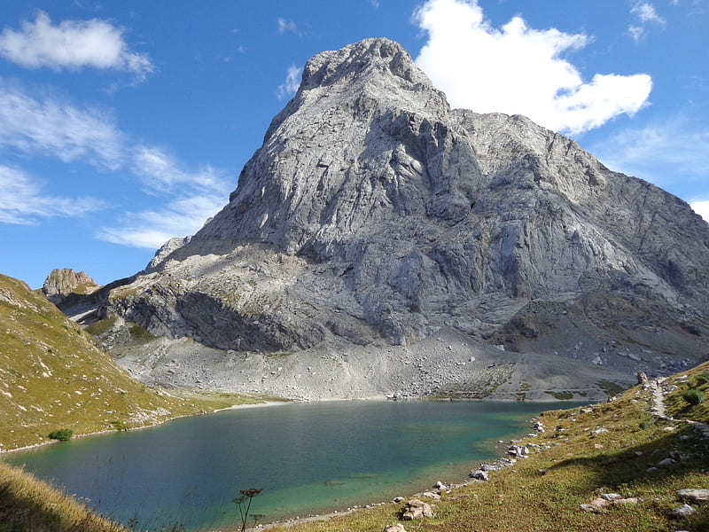 Monte Coglians (Hohe Warte) und Wolayer see, hoheo warte, austria, monte coglians, wolayer see, HD wallpaper