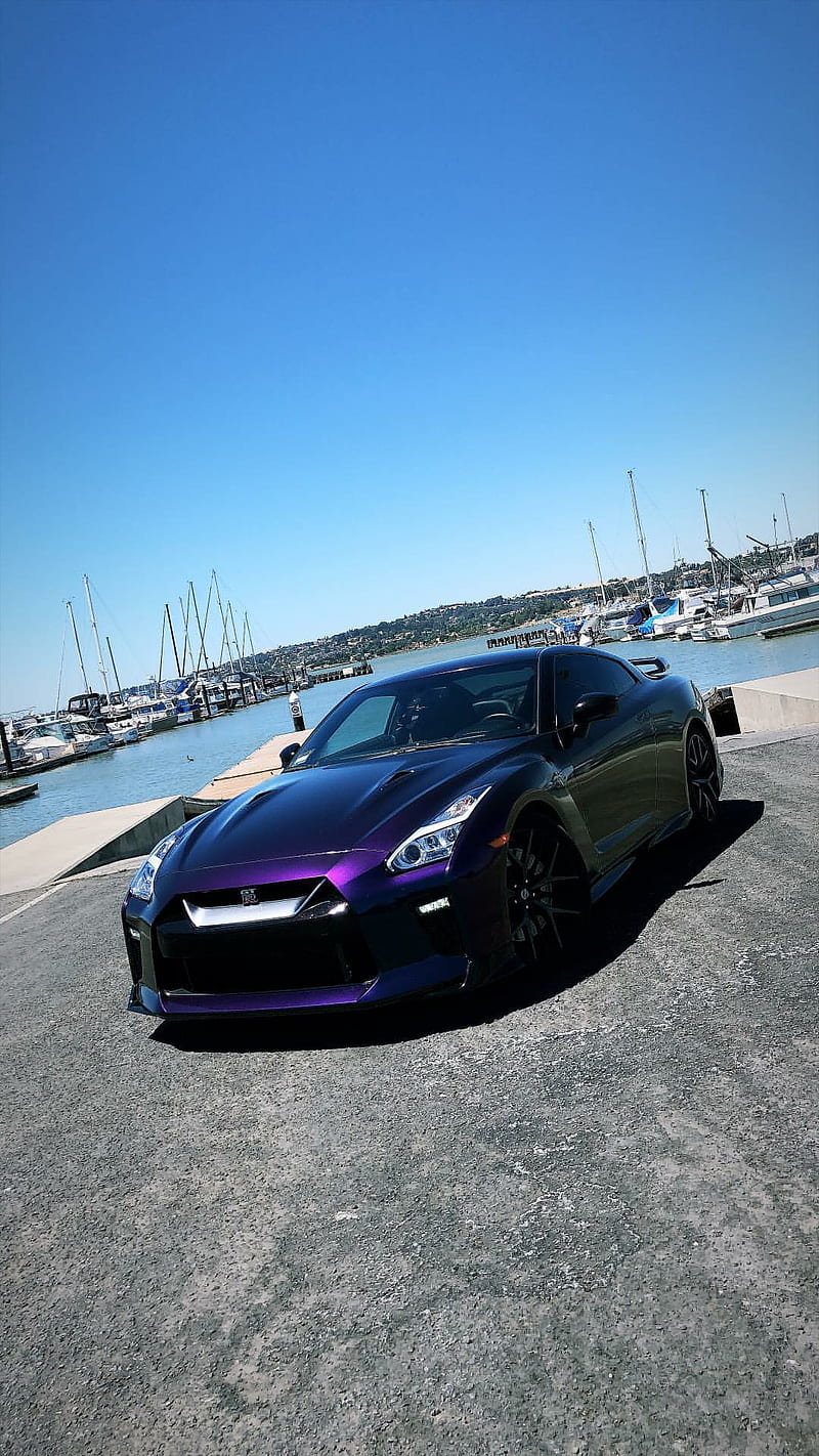 Midnight purple GTR , nissan, car, supercar sports, america, new, ocean, HD phone wallpaper