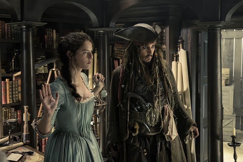 Johnny Depp, Movie, Jack Sparrow, Kaya Scodelario, Pirates Of The Caribbean: Dead Men Tell No Tales, Carina Smyth, HD wallpaper
