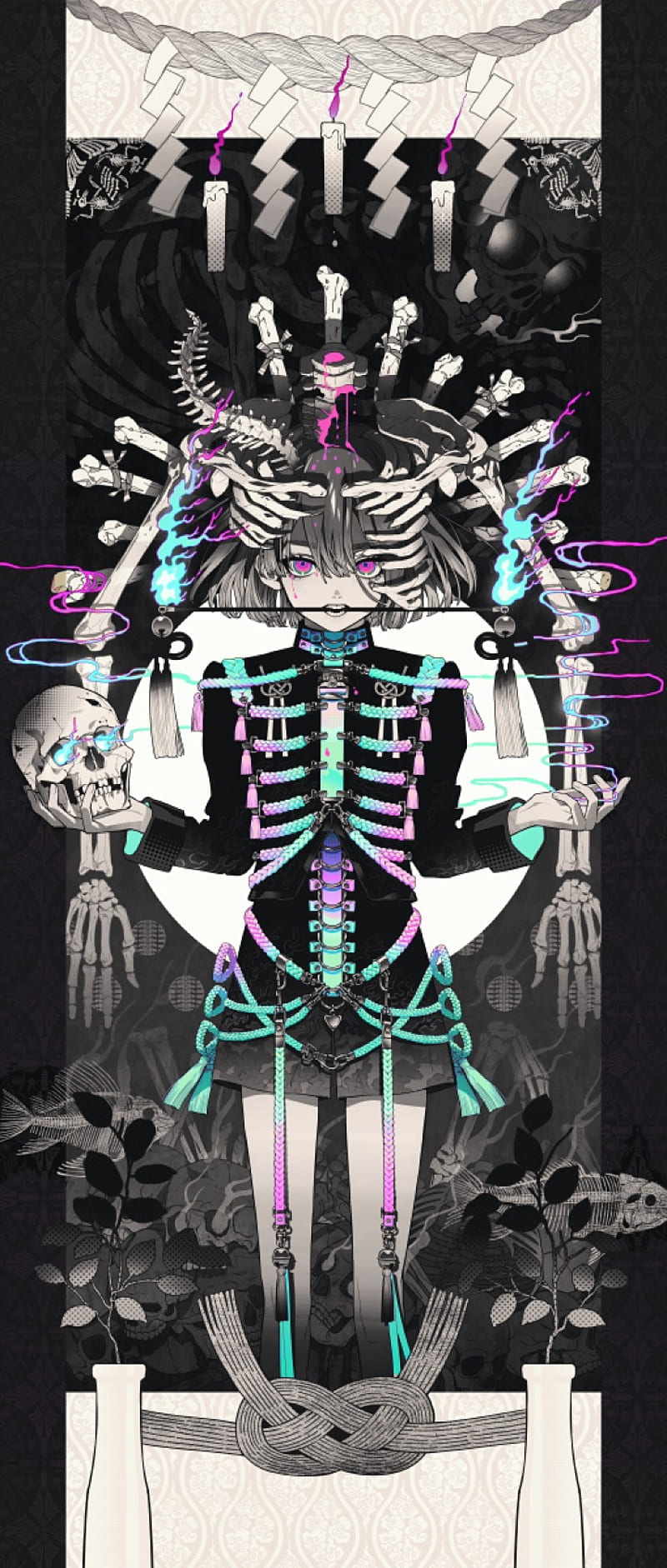 Set as Wallpaper #anime #animegirl #skeleton #wallpaper | TikTok