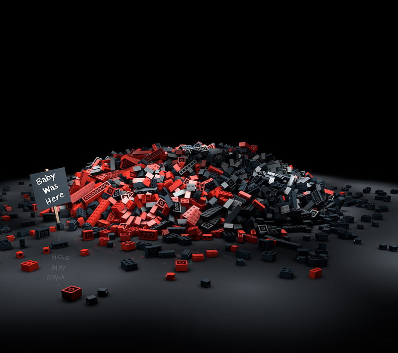 Lego Bricks, baby, black, parts, plastic, red, sign, toys, HD wallpaper