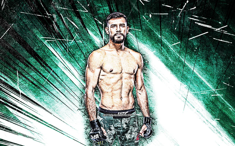 Yair Rodriguez, grunge art, mexican fighters, MMA, UFC, Mixed martial arts, green abstract rays, Yair Raziel Rodríguez Portillo, UFC fighters, MMA fighters, Yair Rodriguez, HD wallpaper