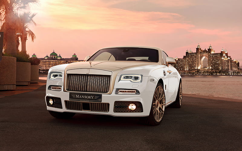 Rolls-Royce Wraith, Mansory, 2018, Atlantis The Palm luxury cars, front view, UAE, Dubai, HD wallpaper